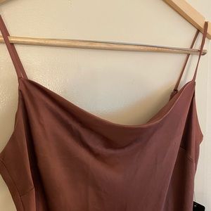 Copper Scoop Neck Slip Dress